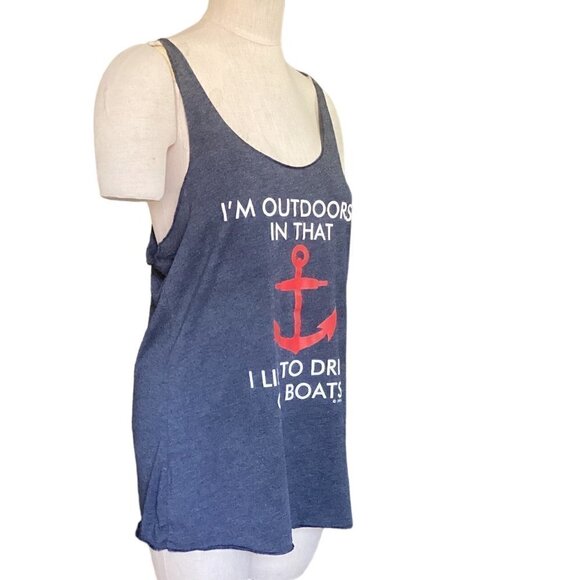 Next Level Apparel Racerback Graphic Tank Top XL Navy Blue 152C - Picture 3 of 8